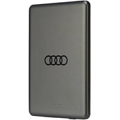 Audi Powerbank inductive 15W 5000mAh grey Big Logo MagSafe AU-MWPB5000-GT/D1-GY (AU-MWPB5000-GT/D1-GY)