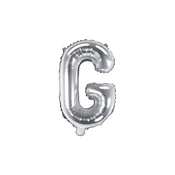 PartyDeco Folija balon črka G srebrn 35 cm