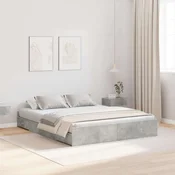 Krevet s ladicama Betonski sivi 150 x 200 cm Konstruirano drvo