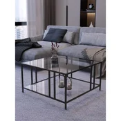 Hanah Home Bakü klub sto 75 × 45 × 75 cm, crna / providno staklo