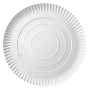 shumee Bel okrogel papirnati krožnik 26 cm 100 kosov.