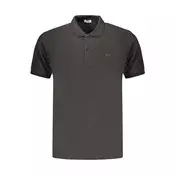 Moška črna polo majica s kratkimi rokavi iz kavbojk