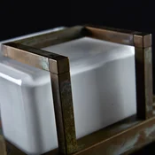 Moretti Luce Zunanja stenska svetilka LED Ice Cubic 3407, antična medenina - starinska medenina - Kovina