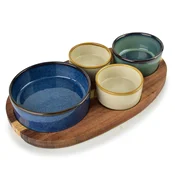 Mondex Deska za serviranje Les s skodelicami (akacija) Allesken MODERN KITCHEN 28x16x1,2 cm večbarvna 1 kpl, (5000179466)