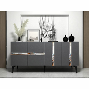 HANAH HOME Komoda Vania Anthracite Silver