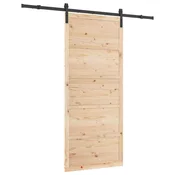 Vidaxl Drsna vrata Naravna 80 x 208 cm Trdna borovina