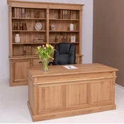 Casa Padrino country style office furniture set natural - 1 Country Style Solid Wood Desk & 1 Country Style Solid Wood Shelf Cabinet - Country style solid wood office furniture
