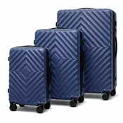 Set kofera 3u1 u tamno plavoj boji - Chevron dezen
