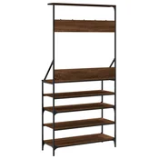Stalak za odjecu i cipele smeda boja hrasta 90x34x184 cm