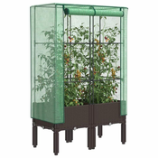 shumee vidaXL Visoka greda s prevleko za rastlinjak videz ratana 80x40x140 cm
