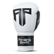 Polleo x AP Boxing Gloves Leather, White/Black - 14 oz