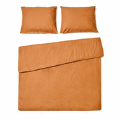 Terakota narancasta posteljina za bracni krevet od stonewashed pamuka Bonami Selection, 160 x 220 cm