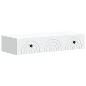Vidaxl Stenska stranska miza Bela 87,5 x 34,5 x 17 cm Inženirski les