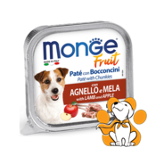 Monge Fruit Pate&Chunkies with Lamb&Apple 100g, Pašteta sa Jagnjetinom i Jabukom