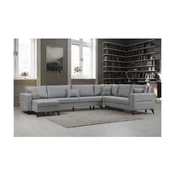 Kristal 3+Corner+2 v2 - Light Grey Light Grey Corner Sofa-Bed