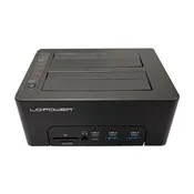 LC POWER HDD DOCKING LC Power LC-DOCK-C-MULTI-HUB USB 3.2 Gen2x1 docking station for 1x2.5 and 1x3.5 HDD/SSD cloning Black
