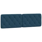 Vidaxl Blazina za vzglavje modra 160 cm žamet