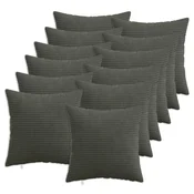 vidaXL Prevleka za blazino 12 pcs HEERLEN Antracit 50 x 50 cm korduroy