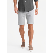 Ombre Mens SLIM FIT short shorts in structured melange knit - black