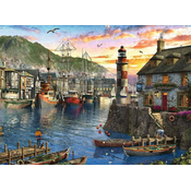 Ravensburger Puzzle Sončni vzhod v pristanišču 500 kosov