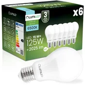 LUMILED 6x LED žarnica E27 A65 15W = 125W 2025lm 6500K hladno 260°