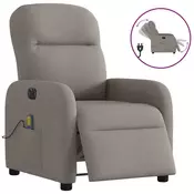Vidaxl vidaXL Električni masažni stol z naslonjalom, taupe, blago