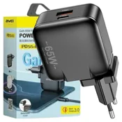 Awei AWEI STENSKI POLNILEC PD55-EU 65W USB + USB-C ZA ČRNE GAN TELEFONE, (21968152)