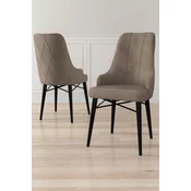 HANAH HOME Set 4 stolice Neta Cappuccino Black