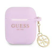 slomart Etui Guess Silicone Charm 4G Collection za AirPods 1/2 - vijolično