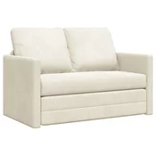 Krevet na razvlacenje Krema 204 x 122 x 60 cm Baršun