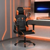 shumee vidaXL igralni stol, črno-oranžen, umetno usnje