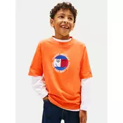 Tommy Hilfiger Majica Smiley Flag KB0KB10269 Oranžna Regular Fit