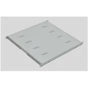 Triton 19 perforirana polica 1U/350 mm, največja nosilnost 50 kg, integrirani nosilci, črna