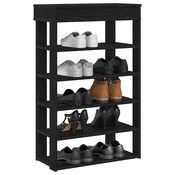 vidaXL Regal za čevlje črn 60x30x98 cm inženirski les