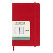 Moleskine - Planer Moleskine 2024, tjedni, džepni, tvrde korice, ljubicasto crveni