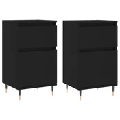 Komode 2 kom crne 40 x 35 x 70 cm od konstruiranog drva