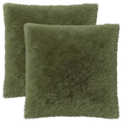 vidaXL Prevleka za blazino 2 pcs HEERLEN Zelena 65 x 65 cm PV flis