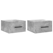 Vidaxl Stenska nočna omarica 2 kosa betonsko siva 35x35x20 cm