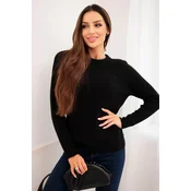Kesi Włoski Womens sweater made of baby alpaca with long sleeves black