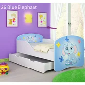 Djecji krevet ACMA s motivom + ladica 160x80 cm 26 Blue Elephant
