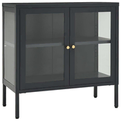Komoda antracit 70 x 35 x 70 cm od celika i stakla