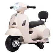 AIYAPLAY Električni motor za otroke 1.5-3 let mini vespa gts 6V, litijeva baterija, električni motorček za otroke z naslonjalom, kolesci, žarometom, hupo, 2.5Km/H, mini motor za otroke, max 25 kg, bela