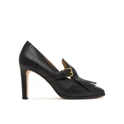 LAUREN RALPH LAUREN Nizki čevlji Colleen Perforated Calfskin Kiltie Pump 802P02364002 Črna