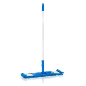 BRILANZ Ploski šenil mop s teleskopsko palico 120 cm, temno modra barva, komplet 3 kosov