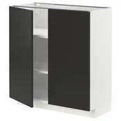 METOD Podni element s policama/2 vrata, bela/Nickebo boja antracita, mat, 80x37 cm