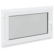 Vidaxl Okno za klet RISOR 100 x 70 cm PVC in steklo Bela