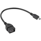 Cabletech USB kabel TIP A ženski - USB mini moški OTG, 20 cm, CC-124-MINI/0,2