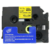Kompatibilen trak (cev) za Brother HSe-631/HS-631/PT/P-Touch 11,7mm, termoskrčljiv (heat shrink tube) - črn izpis/rumen trak (cev)