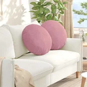 Jastucici za sjedenje 2 pcs Ružicasta O50 x 19 cm Baršun