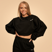 GymBeam Ženska dukserica Cropped Bliss Black - BeastPink S